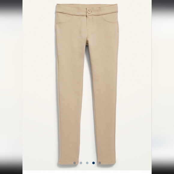 2 PAIRS OLD NAVY Girls Khaki School Uniform Ponte-Knit Jeggings Pants 12 Plus - Picture 3 of 6